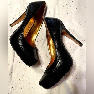 BCBG Generation Parade Heels snakeskin appearance